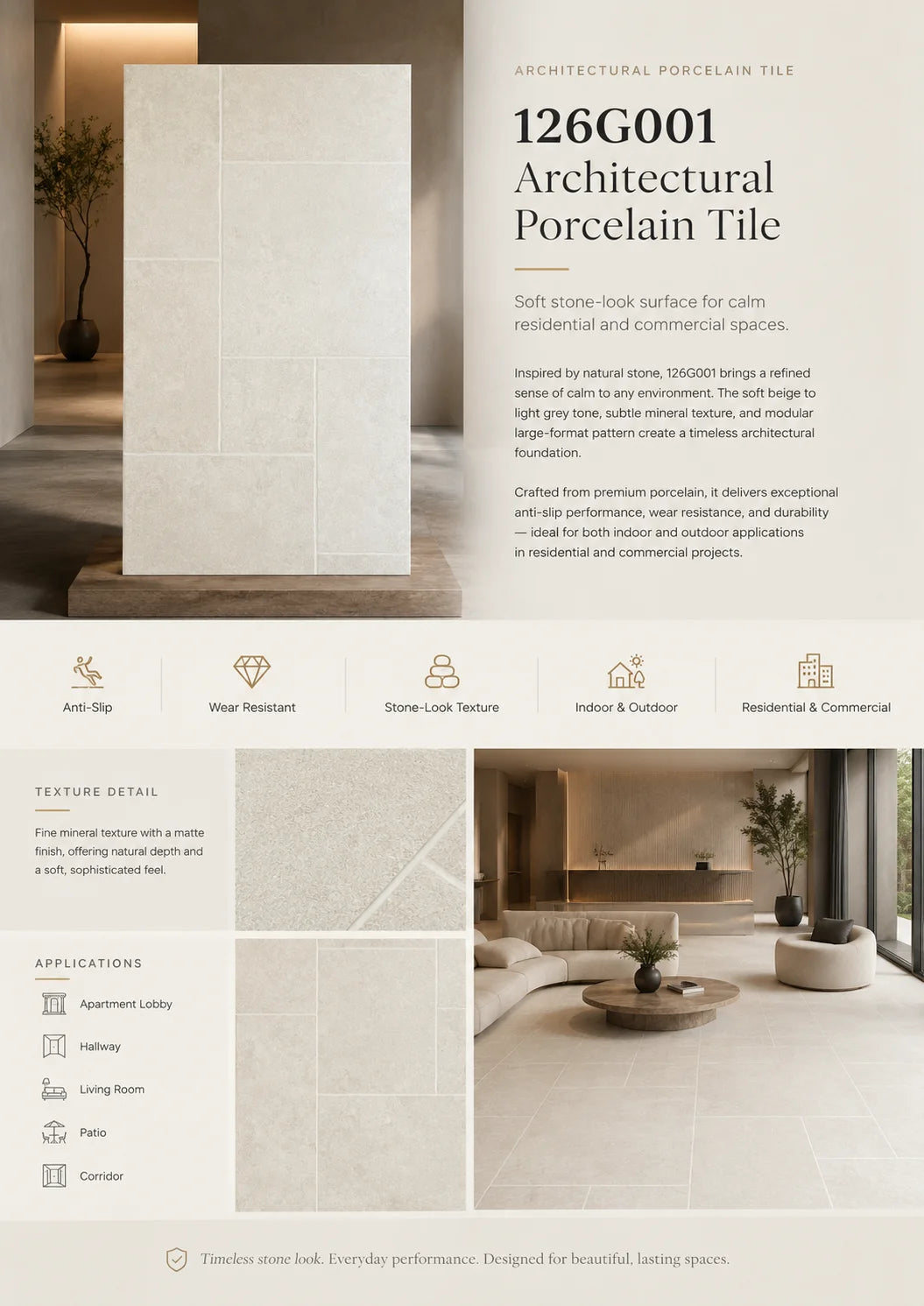 126G001 architectural porcelain tile product detail