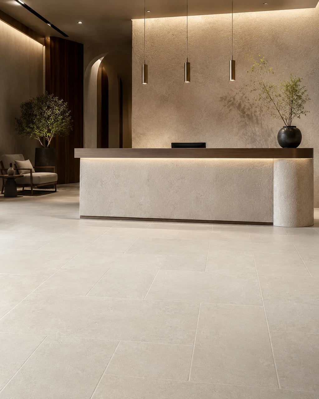 Anti-slip porcelain tile for hotel lobby and reception