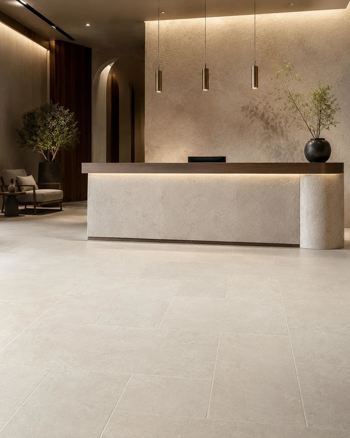 Anti-slip porcelain tile for hotel lobby and reception