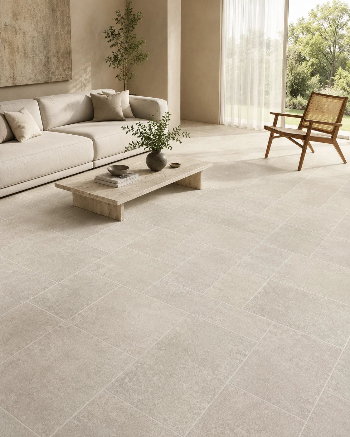 126G003 real tile board showing soft mineral grey-beige texture