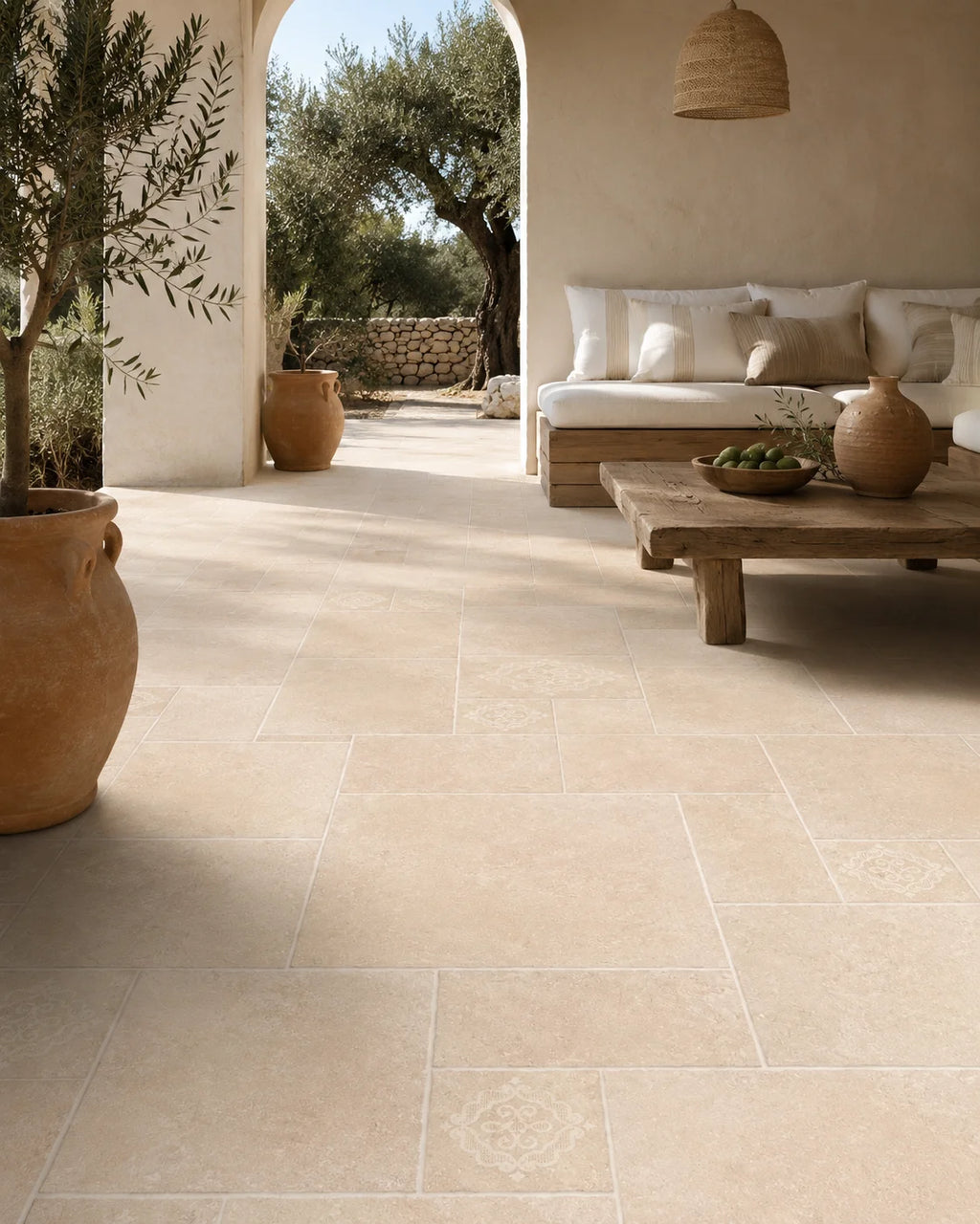 126G002 slip-resistant decorative tile for sun-drenched outdoor spaces