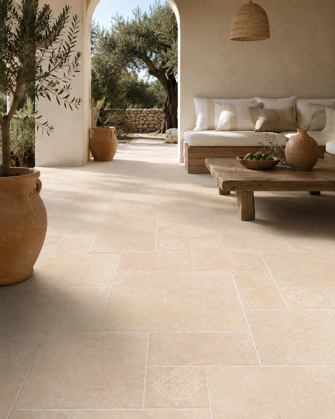126G002 slip-resistant decorative tile for sun-drenched outdoor spaces